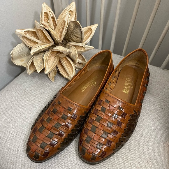 gorgio brutini Other - Vintage Gorgio Brutini Men’s Brown Mix Woven Hiarachi Loafers Size 11